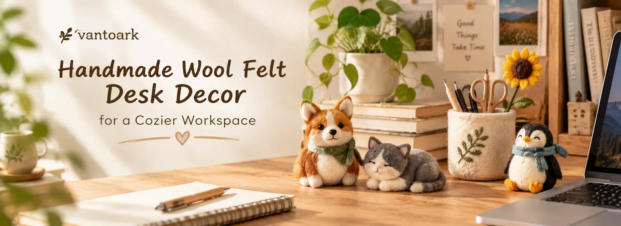 Handmade Wool Felt Desk Decor for a Cozier Workspace